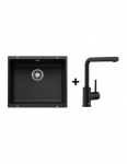 Plautuvė BLANCO ROTAN 500-U Black + MILA Black Matt