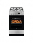 50 cm pločio ner.plieno spalvos dujinė viryklė su el. orkaite Electrolux LKK560228X