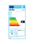 Simfer | Cooker | 4403SERBB | Hob type Gas | Oven type Electric | White | Width 50 cm | Electronic ignition | Depth 55 cm | 48 L