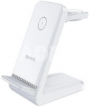 Belaidis įkroviklis CHOETECH, 15W, 3in1 White su stovu