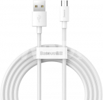 Baseus Simple Wisdom Data Cable Kit USB to Micro 2.1A (2PCS/Set) 1.5m White