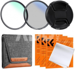 K&F Concept K&F 72MM Filter Kit UV+CPL+Lens Cap+ 3 Cleaning Cloths