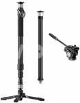 YC Onion PINETA Carbon Fiber Monopod with Carbon Fiber extension tube,fluid head