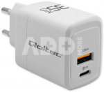 Qoltec GaN 35W charger 5V 20V 1.5A 3A,1xUSB C PD,1xUS