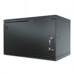 Stalflex Stovo Spintelė 19" 6U 350mm Metalinės durys Juoda S-RC19-6U-350MB