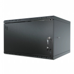 Stalflex Stovo Spintelė 19" 6U 450mm Metalinės durys Juoda S-RC19-6U-450MB
