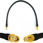 Rangeful SMA Male iki SMA Female 30cm koaksialinis kabelis &mdash; HF240 (atitinka LMR240) HF240-SM-SF-0.3