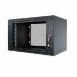 Stalflex Stovo Spintelė 19" 6U 350mm Stiklinės Durys Juoda S-RC19-6U-350GB-SP150M