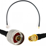 Rangeful SMA Male iki N Male 50cm koaksialinis kabelis &mdash; HF240 (atitinka LMR240) HF240-NM-SM-0.5