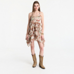 Sukienka AllSaints Cavarly Mini Dress Oceano Soft Pink - Dydis 8 (W190DE Oceano Soft Pink Suknelės)