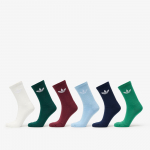 adidas Trefoil Crew Sock Cushion 6-Pack Off White/ Semi Court Green/ Collegiate Green - Dydis L (JI9504 Kojinės)
