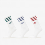 adidas 3-Stripes Crew Socks 3 Pairs White/ Preloved Ruby/ Preloved Ink- Collegiate Green - Dydis M (KT1690 Kojinės)
