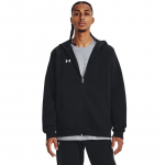 Under Armour Rival Fleece FZ Hoodie Black/ White - Dydis M (1379767-001 Džemperiai)