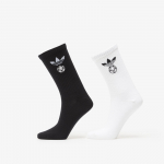 adidas Football Embroidered Crew Socks 2 Pairs White/ Black - Dydis M (KD8341 Kojinės)