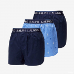 Bokserki Ralph Lauren Stretch Cotton Three Slim Fit Boxers 3-Pack Blue - Dydis M (714866472002 &Scaron;ortai)