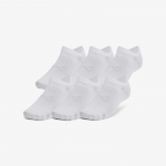 Under Armour Essential No Show 6pk White - Dydis M (1382611-100 Kojinės)