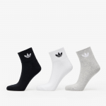 adidas Originals Mid Ankle Sock 3-Pack White/ Medium Grey Heather/ Black - Dydis M (IJ5612 Kojinės)