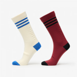 adidas 3 Stripes Textured Crew Socks 2-Pack Cream White/ Preloved Ruby - Dydis M (JC8627 Kojinės)