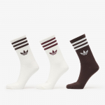 adidas 3-Stripes Crew Socks 3 Pairs Off White/ Aurora Coffee/ Off White - Dydis M (KD8253 Kojinės)