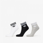adidas 3-Stripes Ankle Socks 3-Pack White/ Medium Grey Heather/ Black - Dydis M (JV7437 Kojinės)