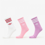 adidas 3-Stripes Crew Socks 3 Pairs Preloved Purple/ Bliss Pink/ White - Dydis M (KT1691 Kojinės)