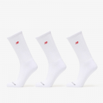 New Balance Red Patch Logo Crew Socks 3-Pack White - Dydis M (LAS50243WT Kojinės)
