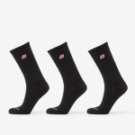 New Balance Red Patch Logo Crew Socks 3-Pack Black - Dydis M (LAS50243BK Kojinės)