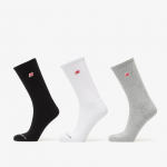 New Balance Red Patch Logo Crew Socks 3-Pack Black/ White/ Grey - Dydis M (LAS50243WM Kojinės)