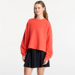 Nike 24.7 ImpossiblySoft Women's Dri-FIT Oversized Crew-Neck Top Lt Crimson/ University Red - Dydis M (HQ8193-696 Džemperiai)
