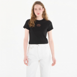 Calvin Klein Jeans Ss 2X2 Baby Rib Logo Baby Tee Black - Dydis M (LV047F240G-UB1 Mar&scaron;kinėliai)