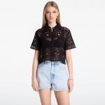 AllSaints Kyra Polo Tee Black - Dydis M (W056KE Black Mar&scaron;kinėliai)