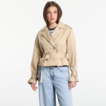 GUESS Fatou Crop Trench Jacket Safari Tan - Dydis M (W6GL21W1954-A117 Striukės)