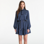 Sukienka Michael Kors Dot Ls Mini Dress Midnight Blue - Dydis M (MR683BYK9Q 409 Suknelės)