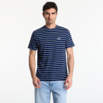 GUESS Cn Ss Indigo Stripes Embro Tee Dark Indigo White St - Dydis M (M6GI12K2993-SB05 Mar&scaron;kinėliai)
