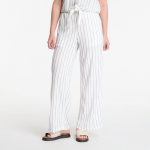 Urban Classics Ladies Structured Striped Relaxed Fit Pants Off White/ Black - Dydis M (TB7472-04577 Kelnės)