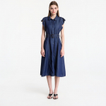 Sukienka Tommy Hilfiger Volant F&F Midi Dress Leny Ss Leny - Dydis M (WW0WW49997 1A8 Suknelės)