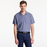 Calvin Klein Ss Easy Vertical Stripe Textured Polo Blue Nomad - Dydis M (LV04LG209G XL7 Mar&scaron;kinėliai)