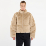 Urban Classics Ladies Short Faux Fur Puffer Jacket Wetsand - Dydis S (TB7935-04732 Striukės)