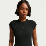 Nike Sportswear Chill Knit Women's Tight Short-Sleeve Ribbed Top Black/ Sail - Dydis S (IF0242-010 Mar&scaron;kinėliai)