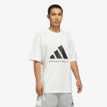 adidas Basketball T-Shirt (Gender Neutral) Off White/ Black - Dydis S (JZ9528 Mar&scaron;kinėliai)