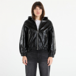 Michael Kors Faux Leather Hoodie Black - Dydis S (MR620K5DTW 001 Striukės)