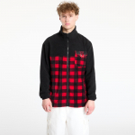 Urban Classics Patterned Polar Fleece Track Jacket Black/ Red - Dydis S (TB3802 Black/ Red Džemperiai)
