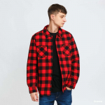 Urban Classics Padded Check Flannel Shirt Red/ Black - Dydis S (TB3958 red Striukės)