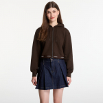 Calvin Klein Jeans Ls Terry Logo Waist Cropped Fz Hoodie Dark Coffee - Dydis S (LV047G252G TO2 Džemperiai)