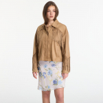GUESS Ls Ibby Fringe Jacket Wet Sand - Dydis M/L (W6GL45W2466-G1DQ Striukės)