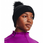 Under Armour Halftime Ribbed Pom Black (1373098-001 Kitos kepurės)
