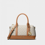 Michael Kors Andie Small Signature Logo Satchel Vanilla/ Acorn (30S6G3PS1B 149 Krep&scaron;iai)