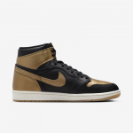 Air Jordan 1 Retro High OG Black/Metallic Gold-Sail - Dydis 45 (DZ5485-071 Laisvalaikio batai)