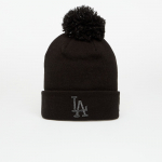 New Era Knit Medium Wmns MLB Metallic Bobble Beanie Los Angeles Dodgers Black (60691350 Kitos kepurės)