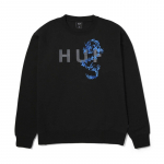HUF Dragon Crewneck Black - Dydis Universalus (PF00627-BLACK Džemperiai)